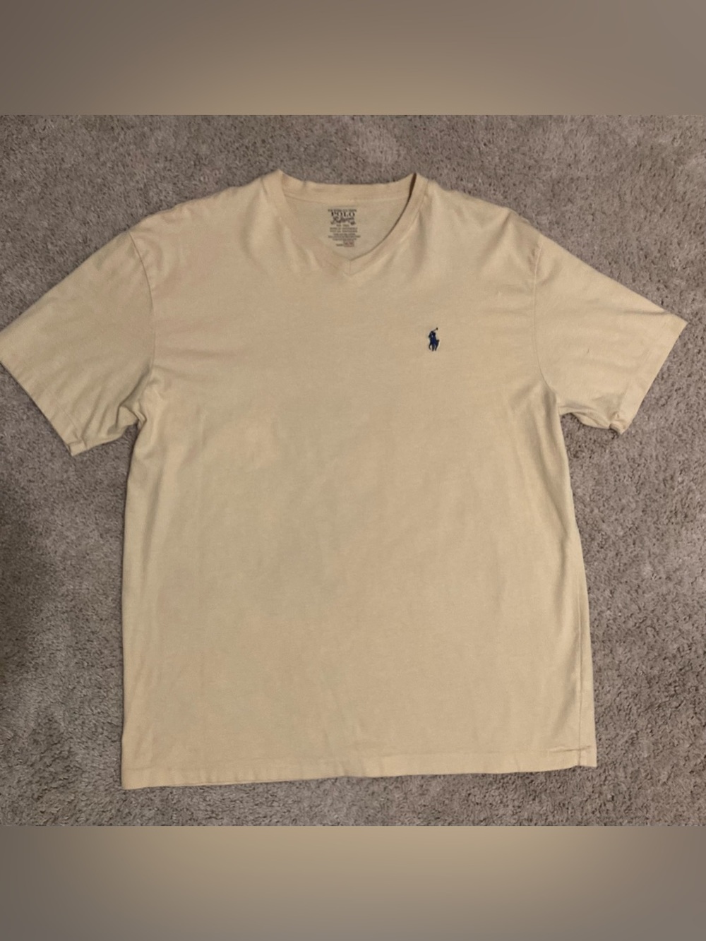 Polo Ralph Lauren Short Sleeve V-Neck T-Shirt  Pale Yellow
